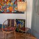 1950s reading lamp – Formica and gold metal