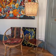 1950s reading lamp – Formica and gold metal