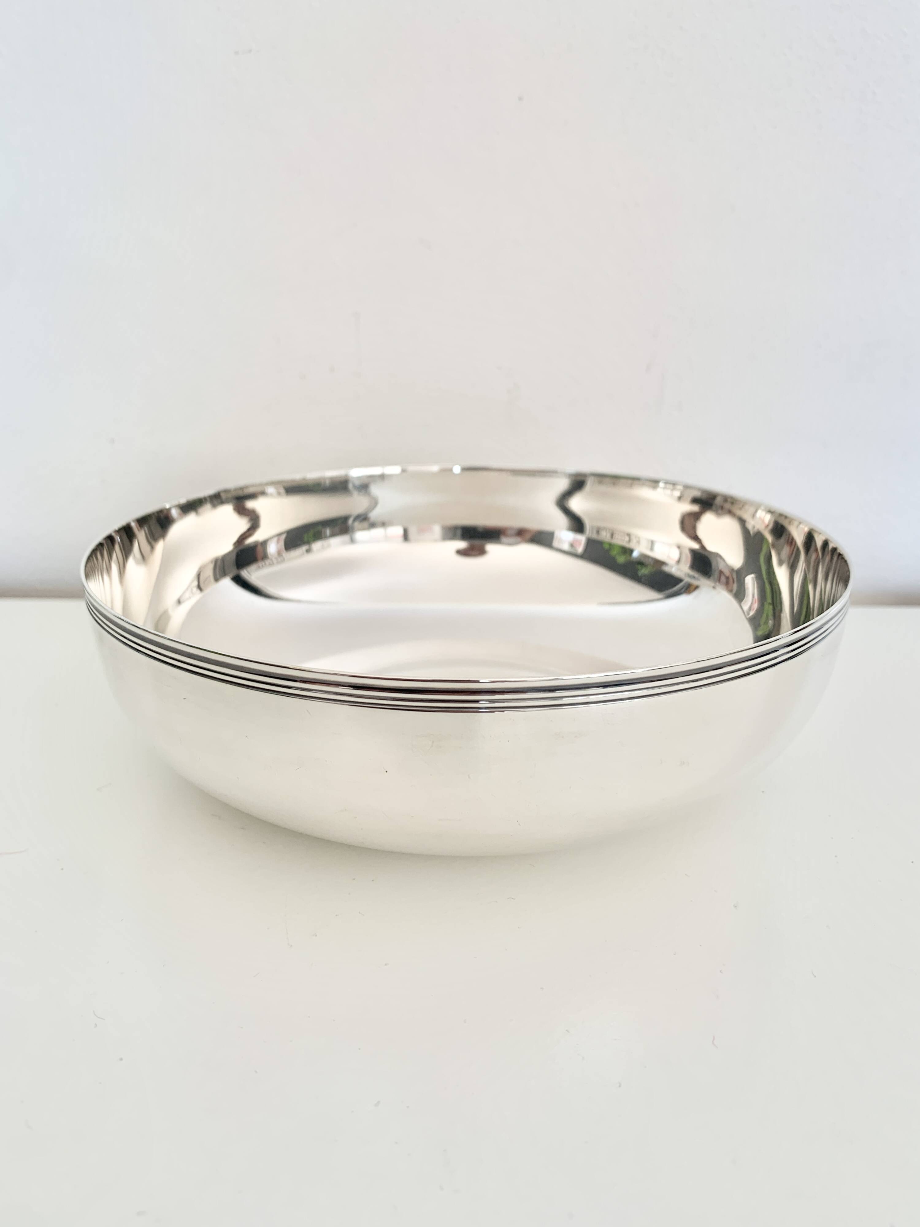 Silver-plated olive bowl by Christofle