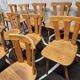 12 chaises bistrot en bois, 1970