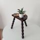 Vintage turned wooden tripod stool