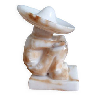 Alabaster bookend statuette