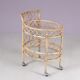 1950s bamboo trolley with two glass tops Italy