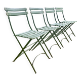 Antique folding garden chairs with wooden slats