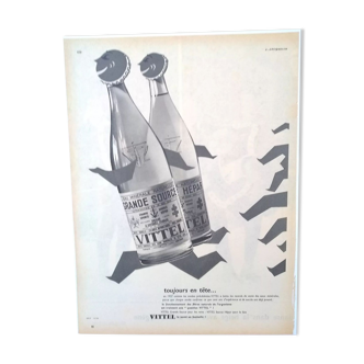 Publicité papier eau Vittel issue d'une revue d'époque