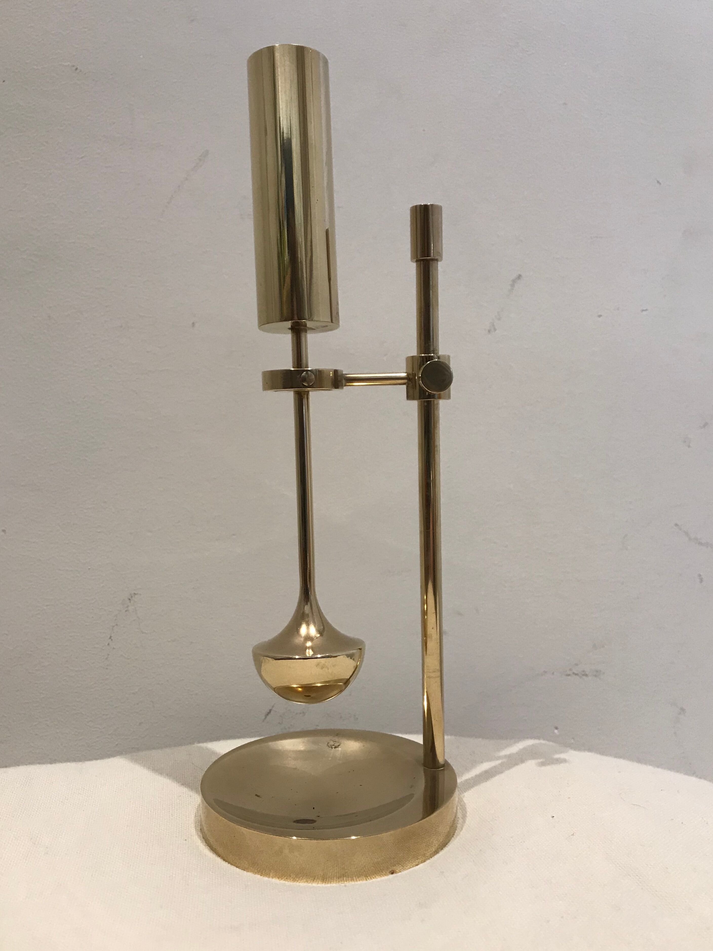 Brass gyroscopic candlestick Ilse Ammonsen Denmark 1950