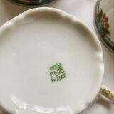 8 Balleroy & Cie Cherry Pattern Tea Cups and Saucers