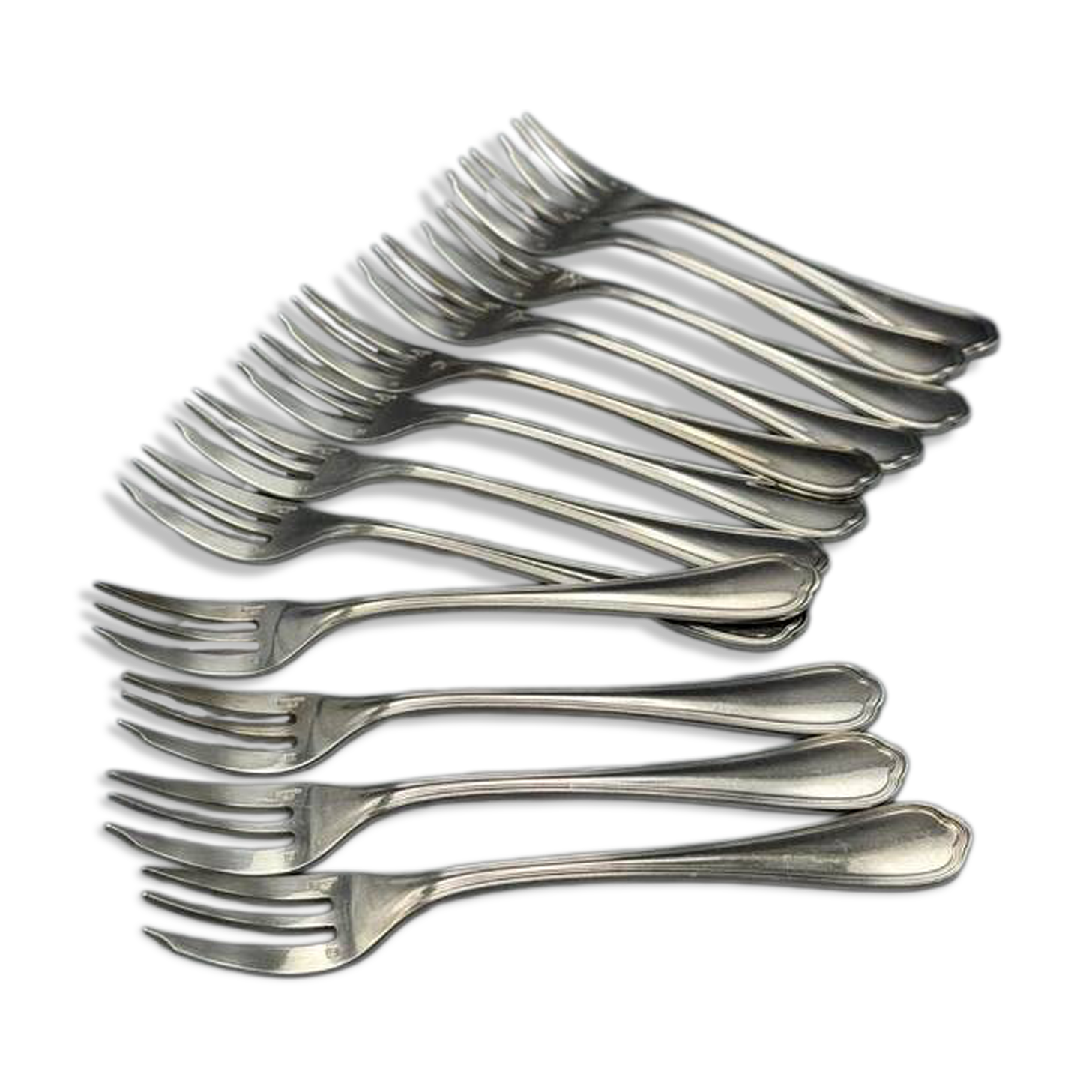 Set of 12 Christofle dessert forks made in France