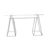 Table bureau minimaliste  vintage acier et verre