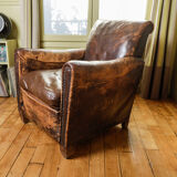 Old vintage leather club chair