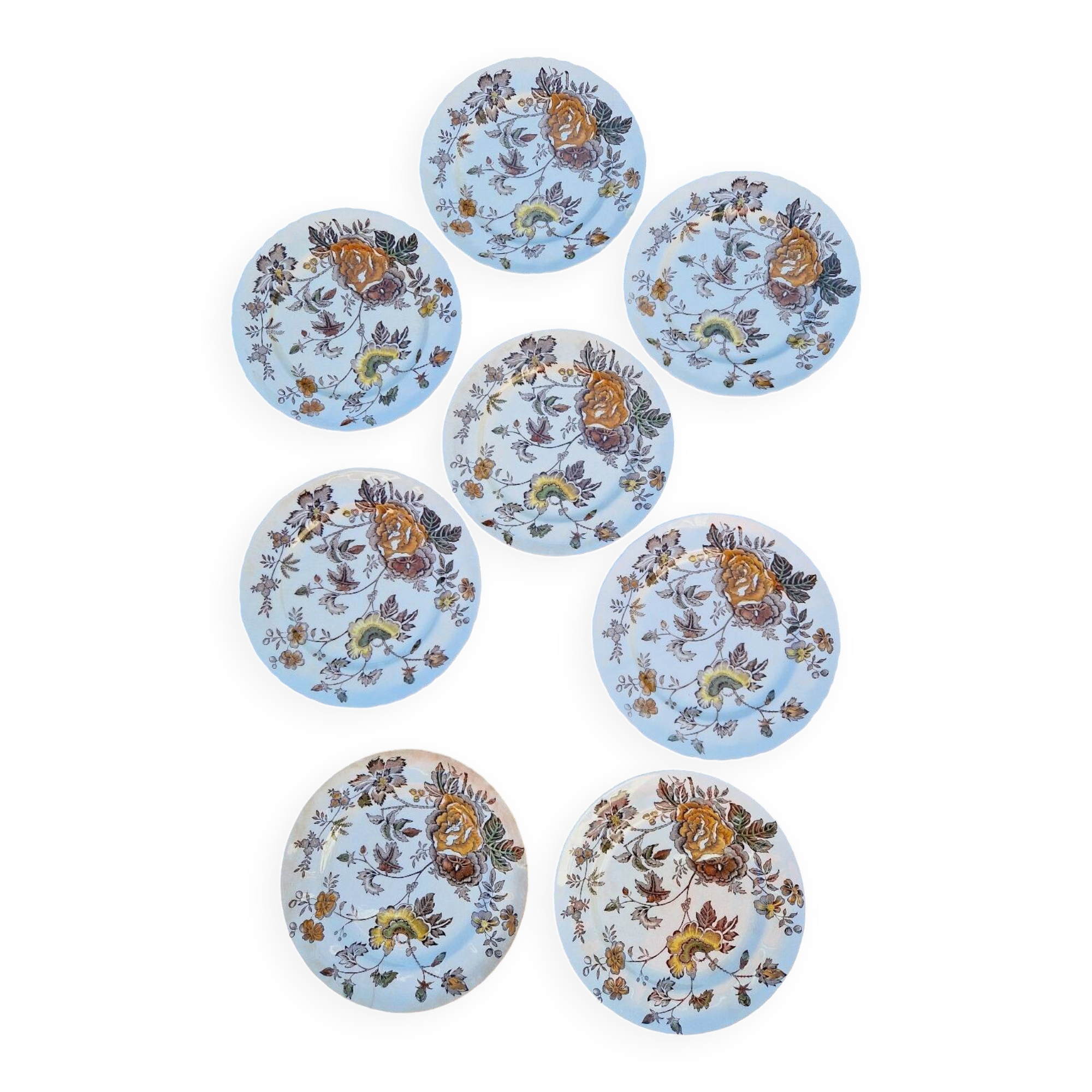 Set of 8 English Dessert Plates Mason's Chantilly Pattern