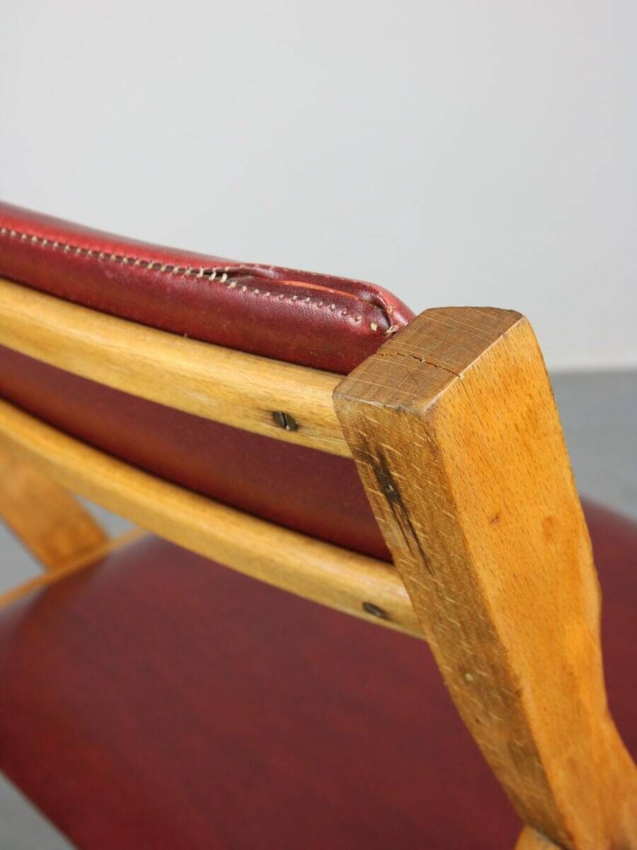 Vintage red Eden folding chair by Gio Ponti