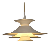 Lampe suspendue danoise moderne : modèle Radius blanc par Erik Balslev pour Fog & Mo