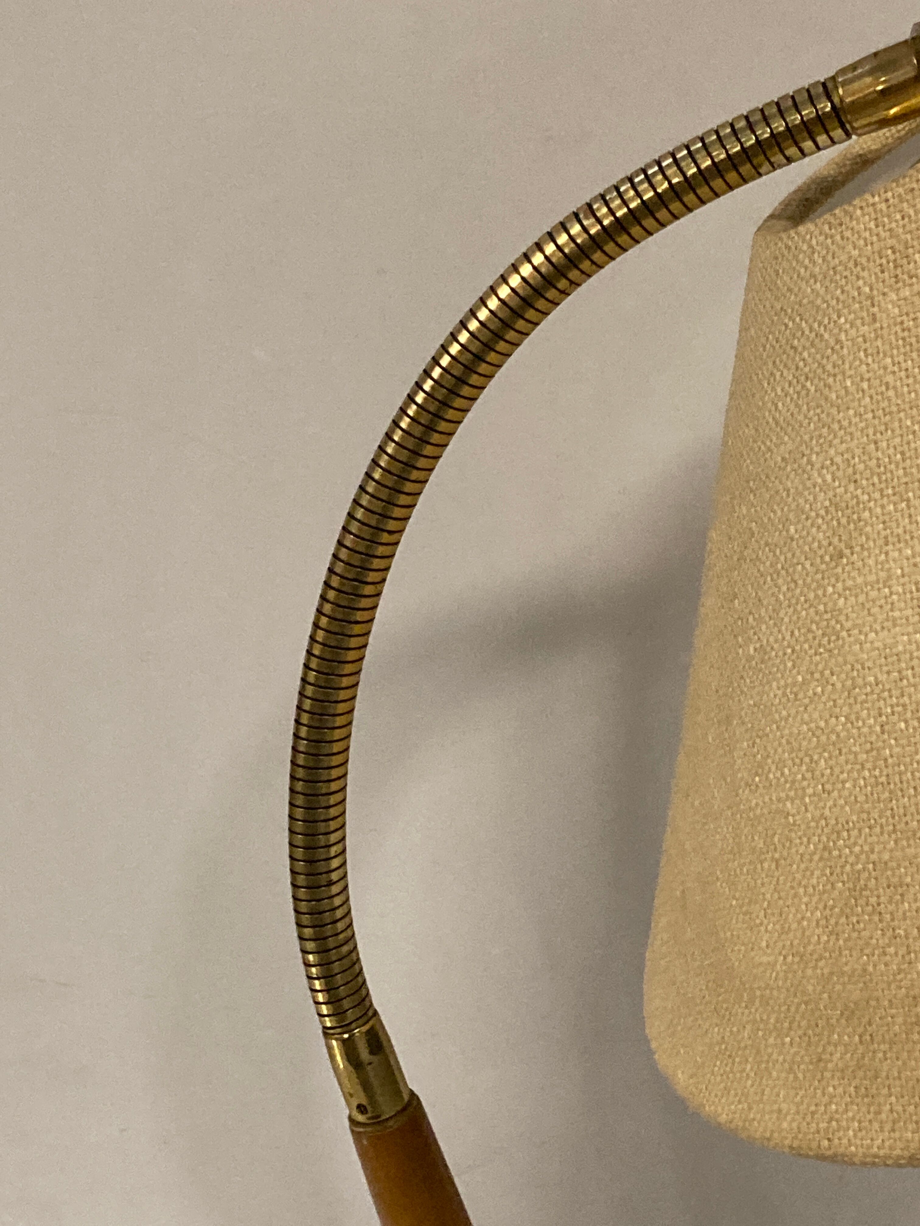 Brass and teak desk or table lamp by Temde, Switzerland 1960s