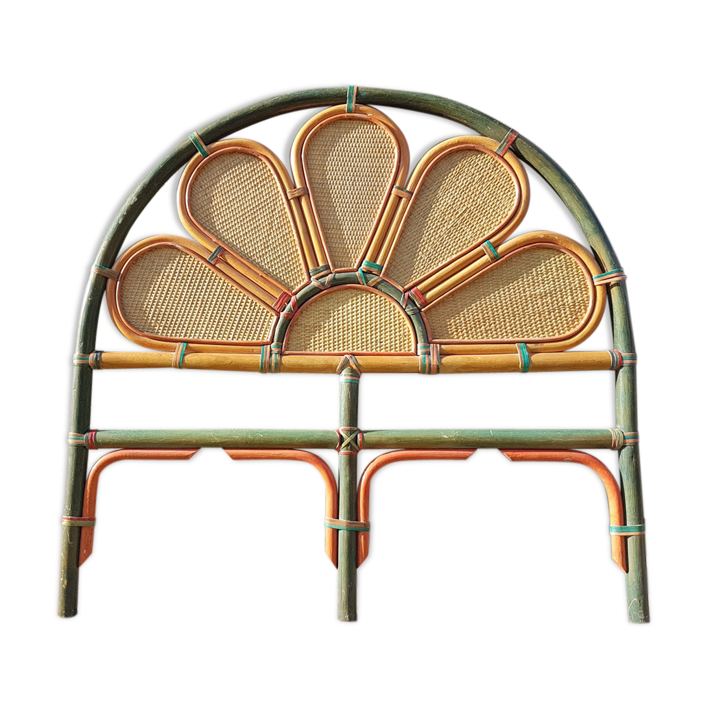 Bedhead in bamboo, rattan and wicker, vintage, 60s