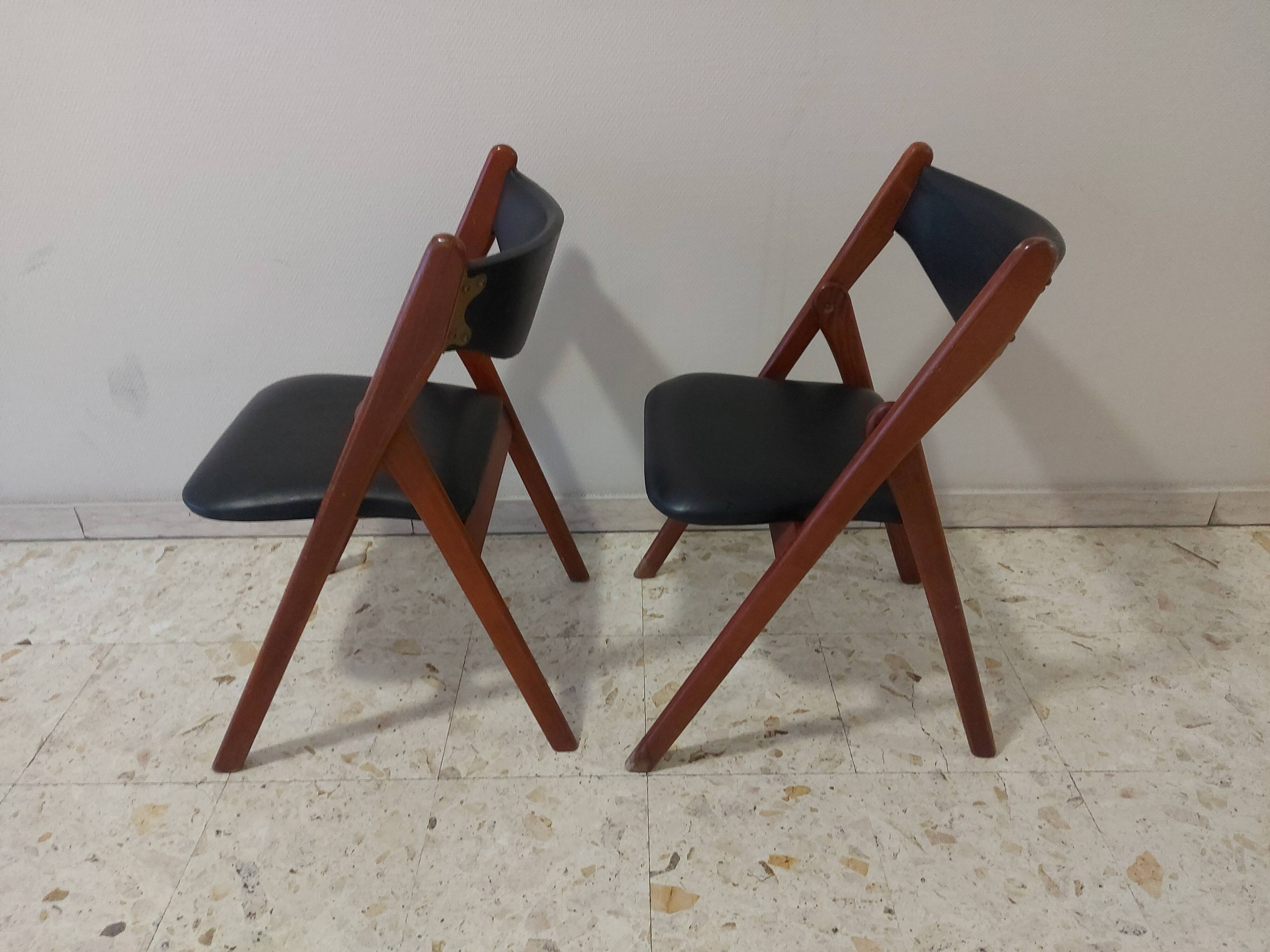 2 vintage folding chairs 50 , 60'S Norquist