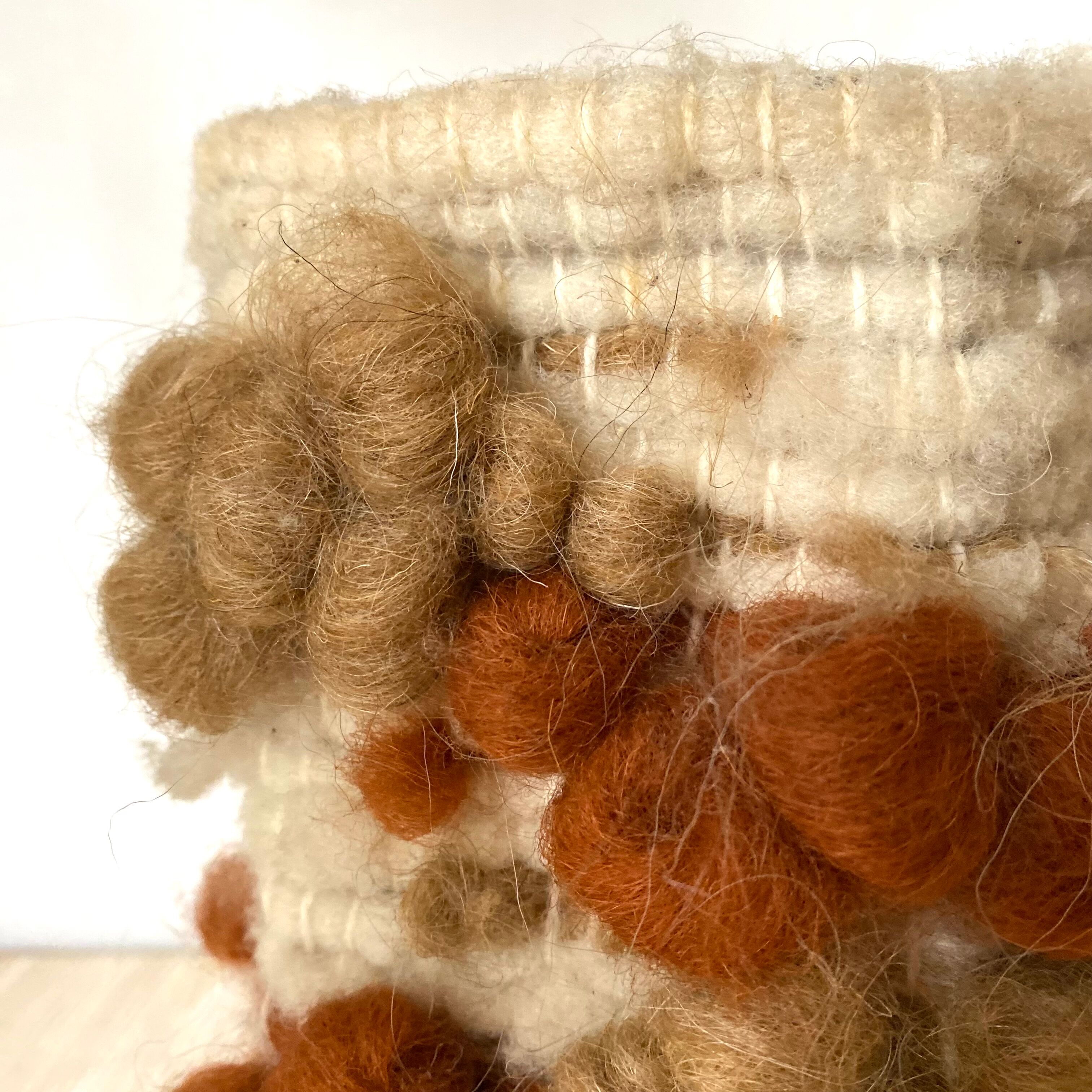 Vintage ceramic and wool lamp, 70s