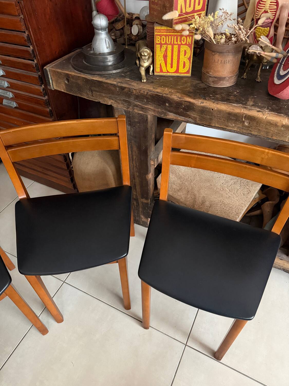 Ensemble de 4 chaises style scandinave vintage