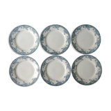 Set of 6 flat plates, Saint Amand model Suzanne, floral decoration