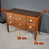 Sauteuse chest of drawers in walnut, Louis XVI period – Late 18th century