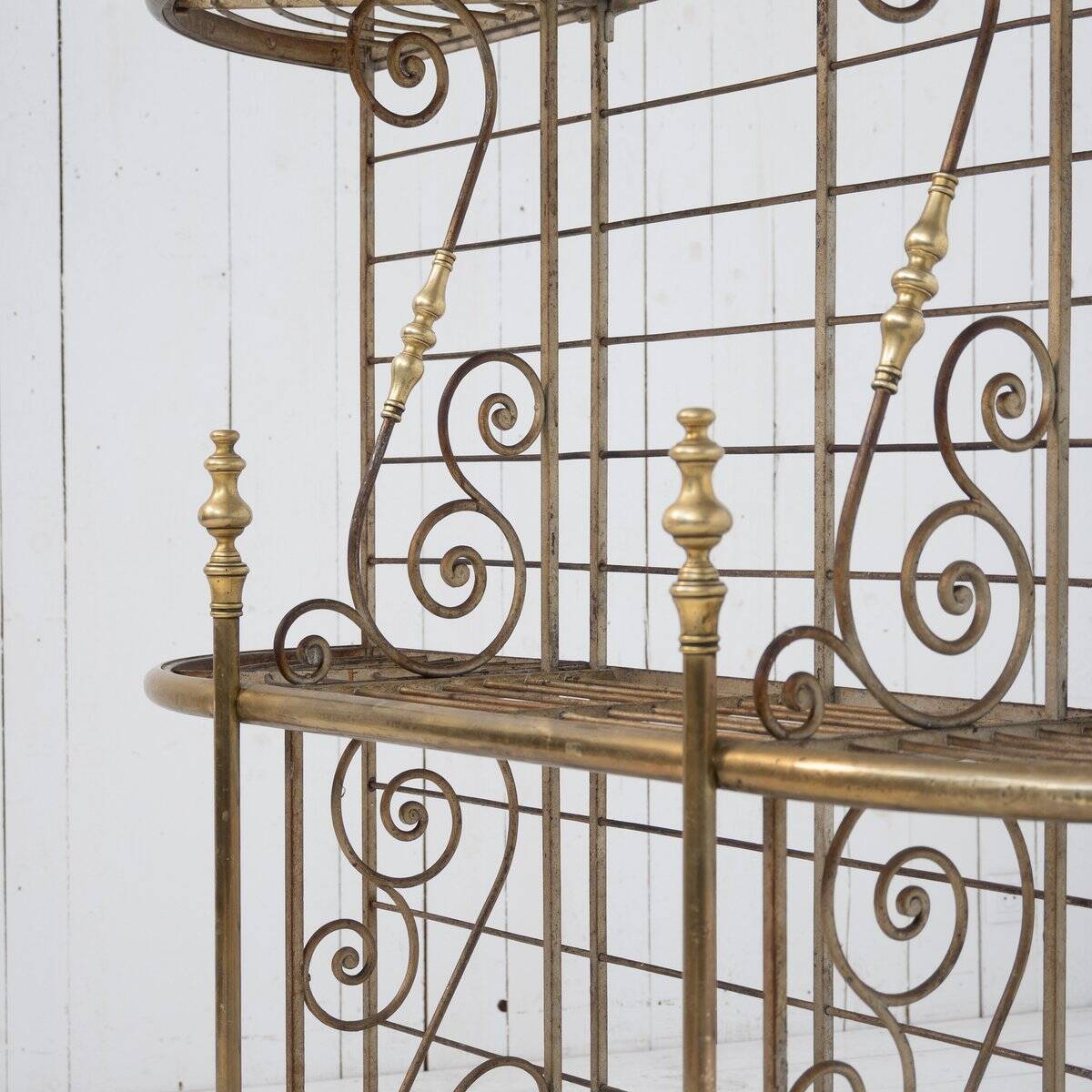 French bakery shelf in wrought iron and brass, 1900