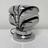 Side lamp Chromed metal and blown glass Murano Italy circa 1970