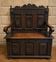 Banc coffre en bois richement sculpté – Style Renaissance – XIXe siècle