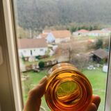 3 orange block spirit glasses