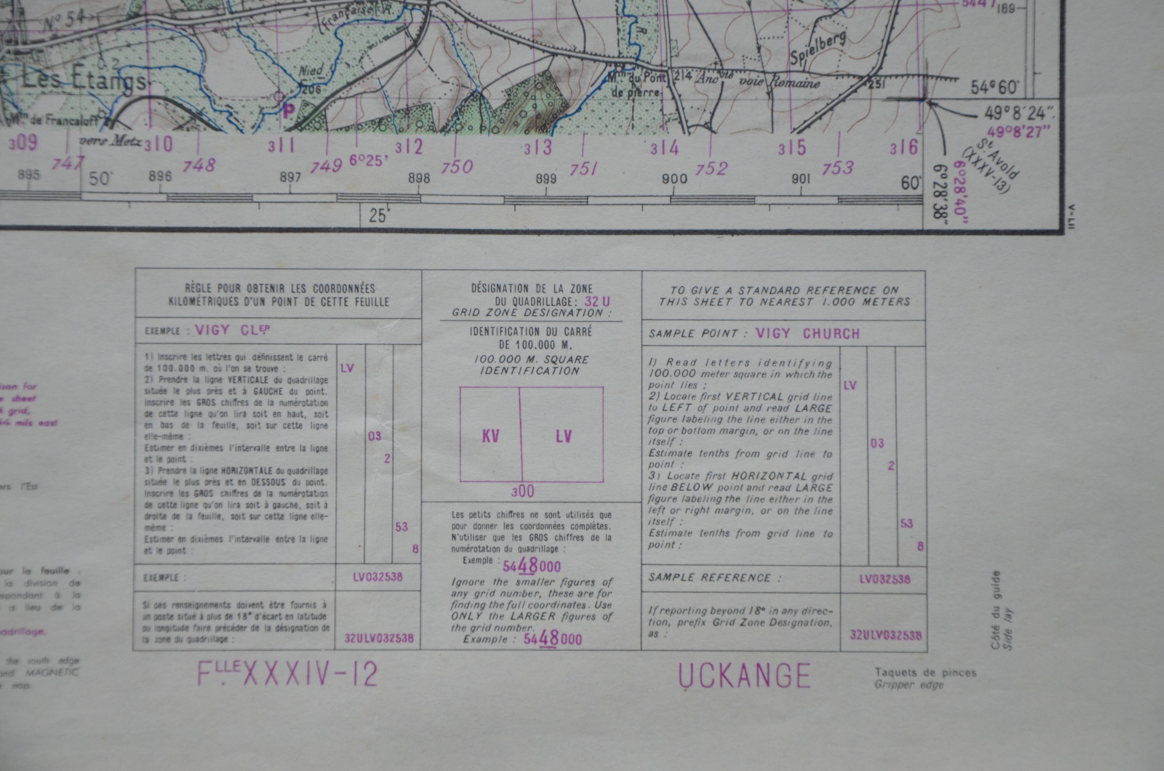 Vintage map of Uckange