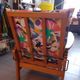 Fauteuil relax vintage en bois – coussins entièrement reconfectionnés