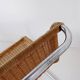 Paire de chaises cantilever en chrome et osier Style Mies Van der Roye