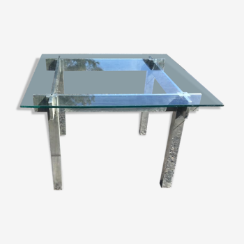 Coffee table glass and steel