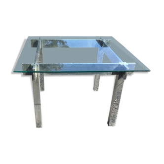 Coffee table glass and steel