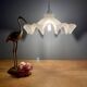 Vintage frosted glass lampshade pendant light