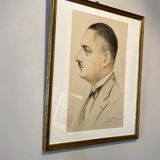 Old painting, portrait of a dandy, signed and dated 1927
