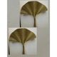 Paire d'appliques feuille en métal doré