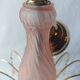 Vintage pink glass drop and flower chandelier pendant light.