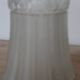 Old frosted glass lamp globe with fluted design – Raised rose decoration – H 14 cm