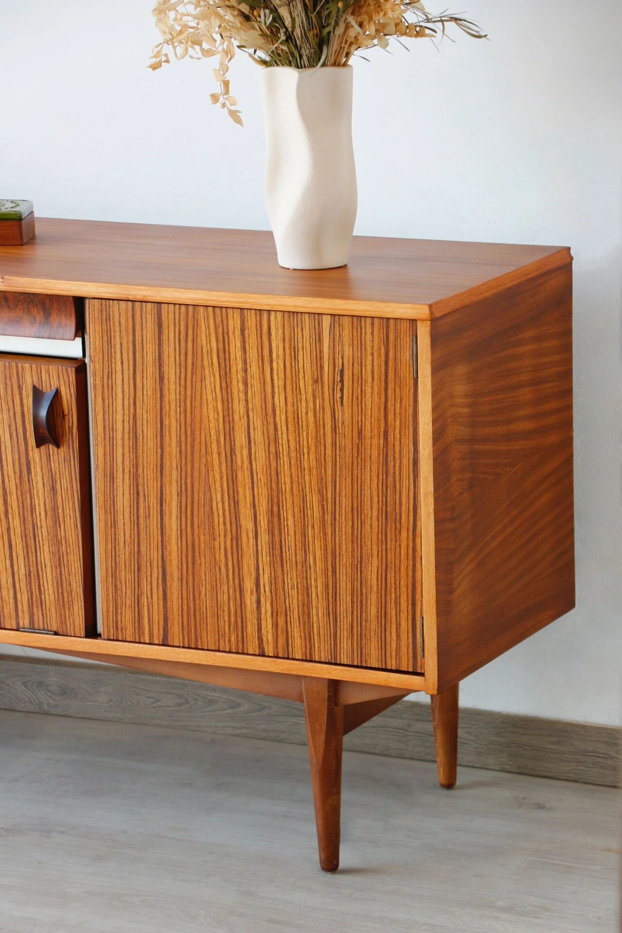 Enfilade scandinave zebrano – buffet vintage années 60