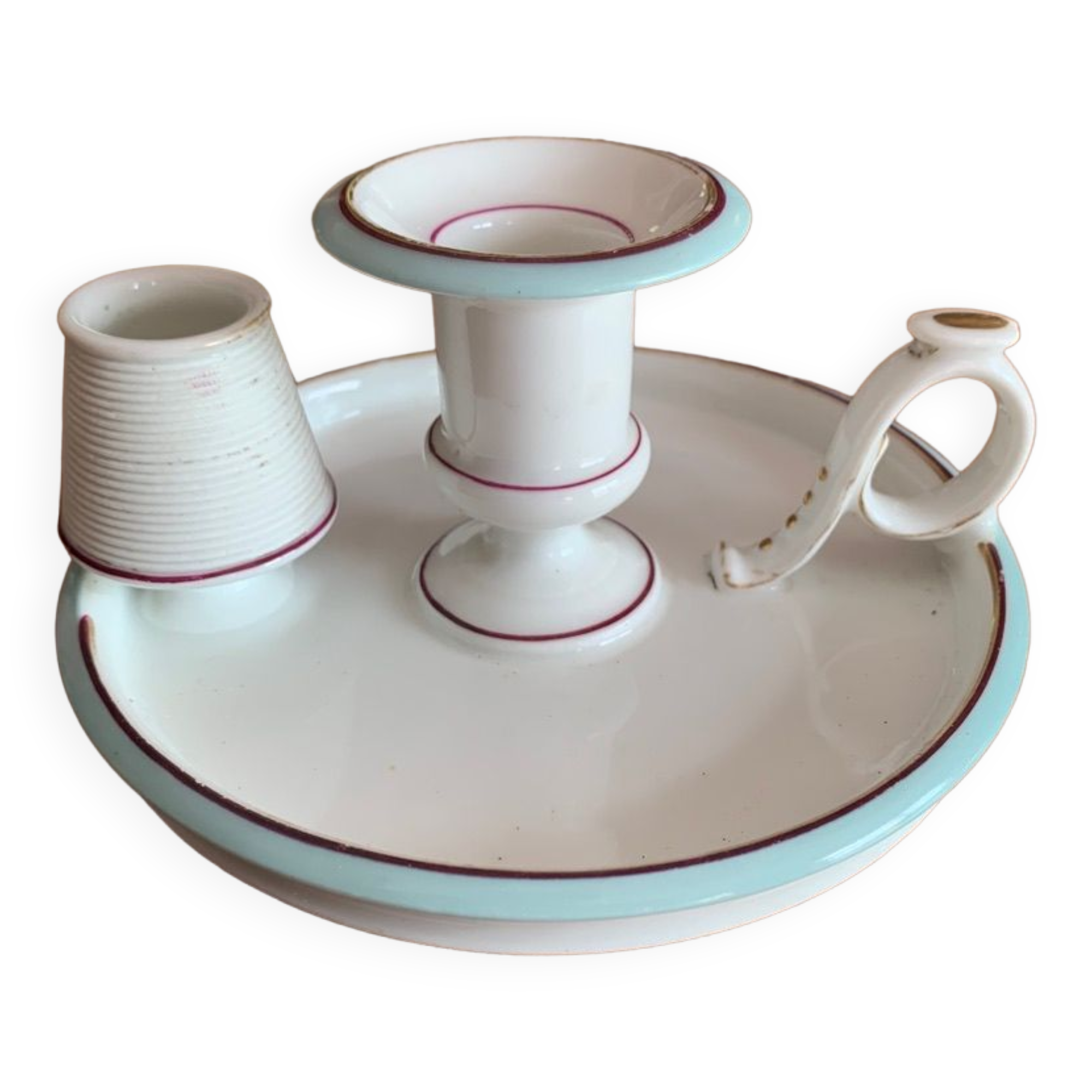 Pyrogenic porcelain candlestick