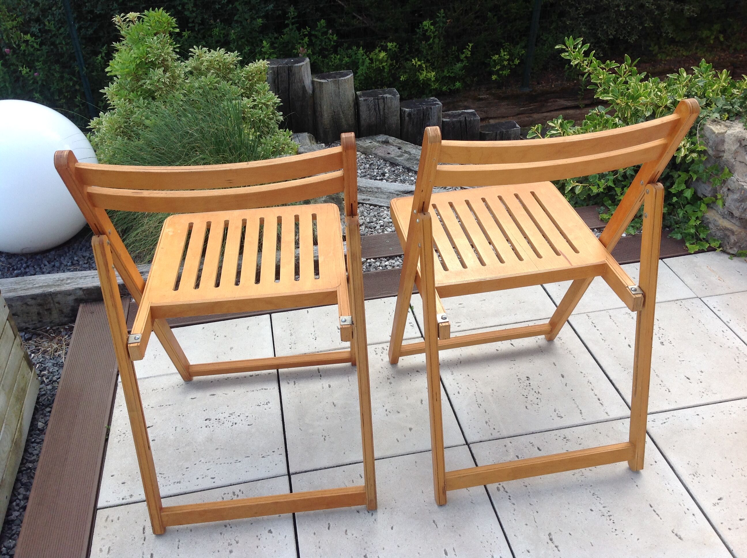 Pair of folding chairs Scandinavian style 60/70