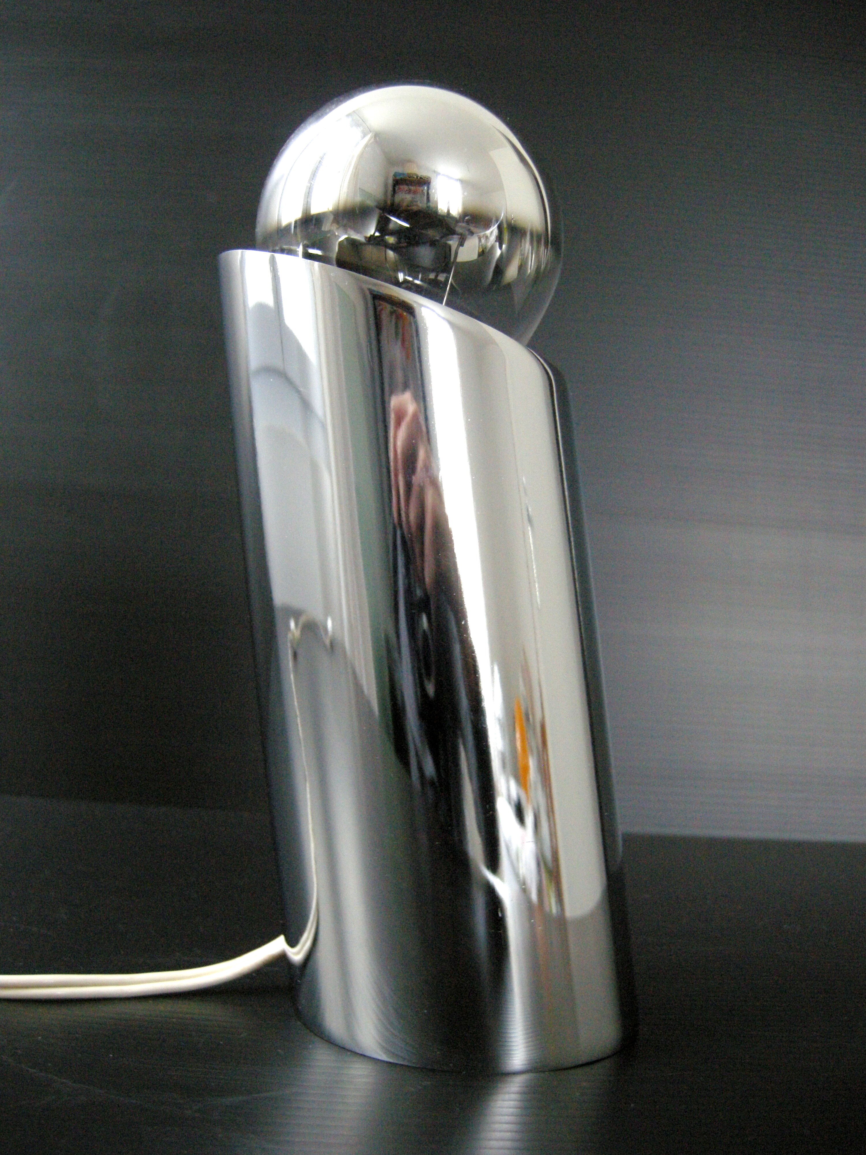 Vintage inclined cylinder lamp 1970 space age