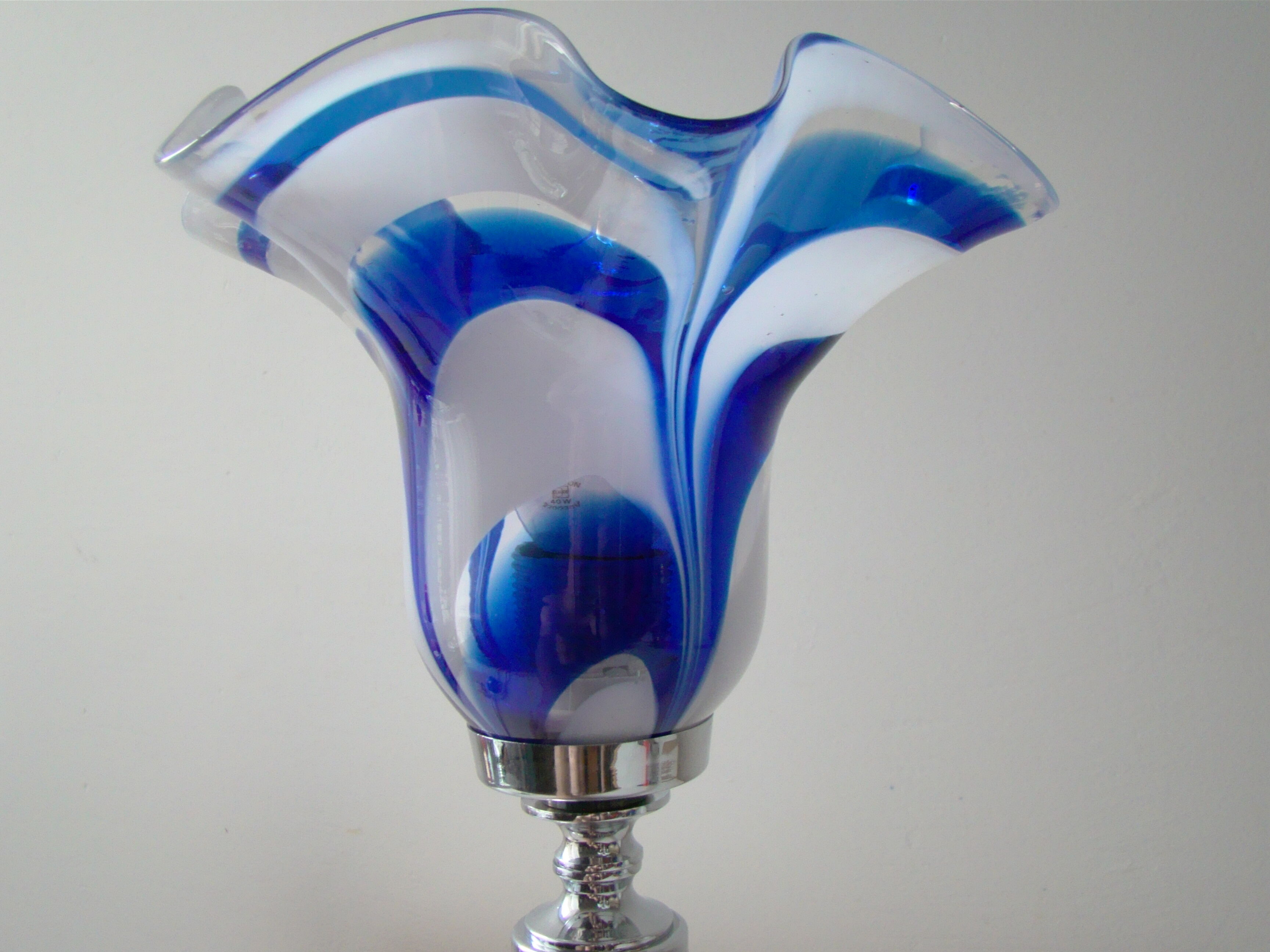 Vintage blue glass lamp Mazzega