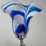 Lampe vintage verre bleue Mazzega