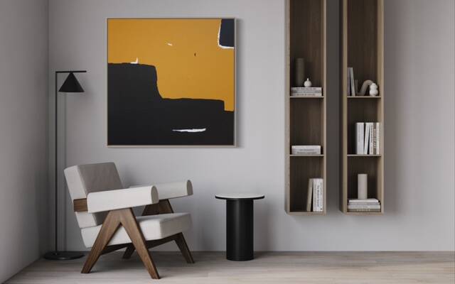 Contemporary abstract painting "Halo" square