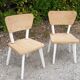 Pairs of children's chairs feet compass vintage wood
