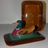 Terrine avec couvercle motif canard sauvage