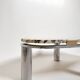 Table basse vintage chrome et marbre