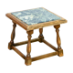 Authentic solid wood and green marble pedestal