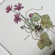 Old wooden plateau with floral tiles